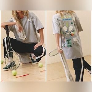 NWOT Free People FP Movement Inspire Graphic Boyfriend Tunic - Court Sport - S